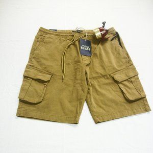 INDIGO BEAST XL Khaki Cargo Shorts NWT Drawstring Waist MSRP: 49.00